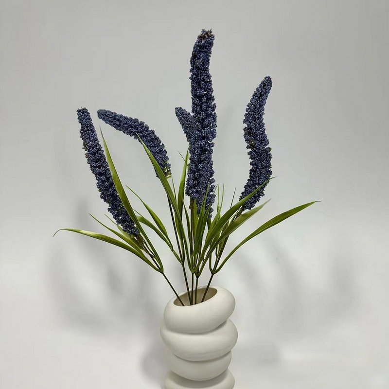 18.5-Inch Artificial Sage Flowers, 3 Stems Realistic Faux Greenery for Vase Arrangements, Home Decor, Wedding Backdrops