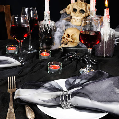 Bulk 8 Pcs Skeleton Claw Napkin Rings for Halloween Spooky Table Decor for Home Parties Birthdays Bars and Festive Events Wholesale