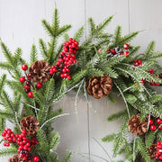 Christmas Pineapple Wreath 24 Inch Artificial American Pine Needle Holiday Decor