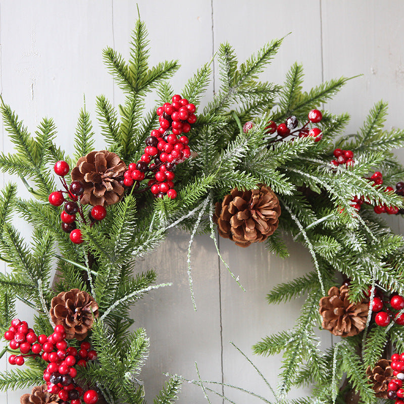 Christmas Pineapple Wreath 24 Inch Artificial American Pine Needle Holiday Decor
