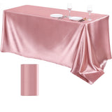 Bulk 4 Pack Satin Tablecloths 102x58 Inch for Wedding Banquet Party Events Decorations