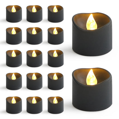 Premium Reusable LED Tea Lights 12 Pack Frosted Flickering Wedding Anniversary Votive Centerpiece Table Settings Eco Friendly