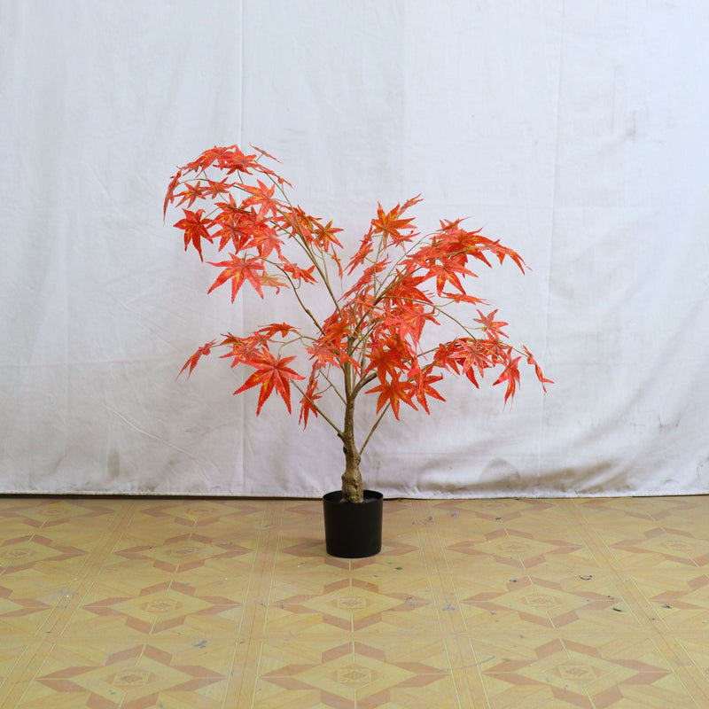 Artificial Japanese Maple Silk Tree 36 Inch Fall Colors Lifelike Plant with Basket Decoration Bulk Wholesale