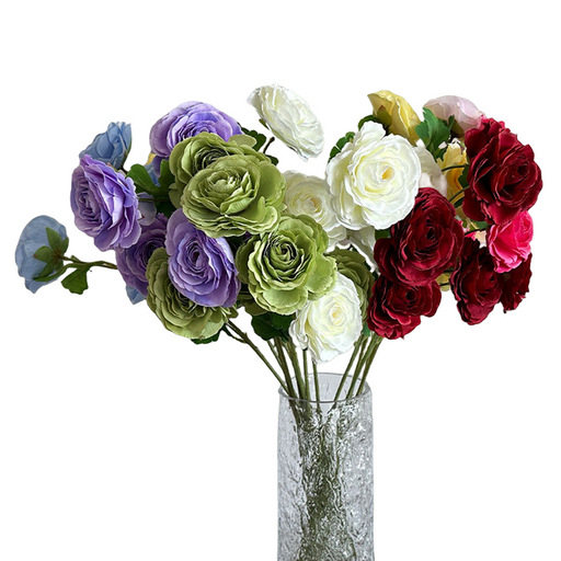 25 Inch Artificial Silk Peony Spray Stems, 3 Heads, 6 Pcs Bulk Pack