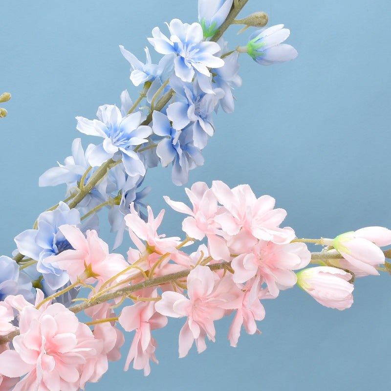 3 Pcs 33 Inch Artificial Silk Delphinium Larkspur Flower Stems