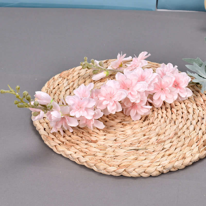3 Pcs 33 Inch Artificial Silk Delphinium Larkspur Flower Stems