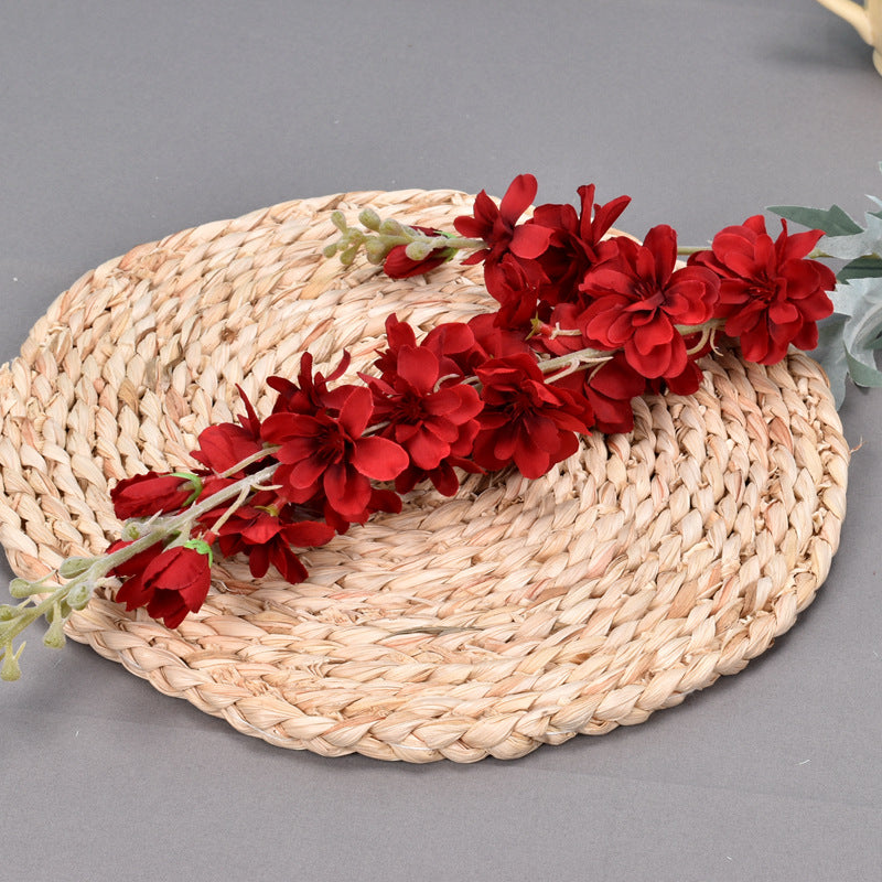 3 Pcs 33 Inch Artificial Silk Delphinium Larkspur Flower Stems