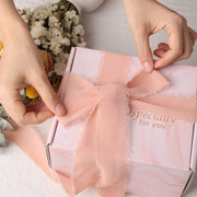 3 Pcs Handmade Fringe Chiffon Ribbon 5.4 Yd Mixed Colors Smooth Fabric for Wedding Party Decoration