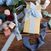 3 Pcs Handmade Fringe Chiffon Ribbon 5.4 Yd Mixed Colors Smooth Fabric for Wedding Party Decoration