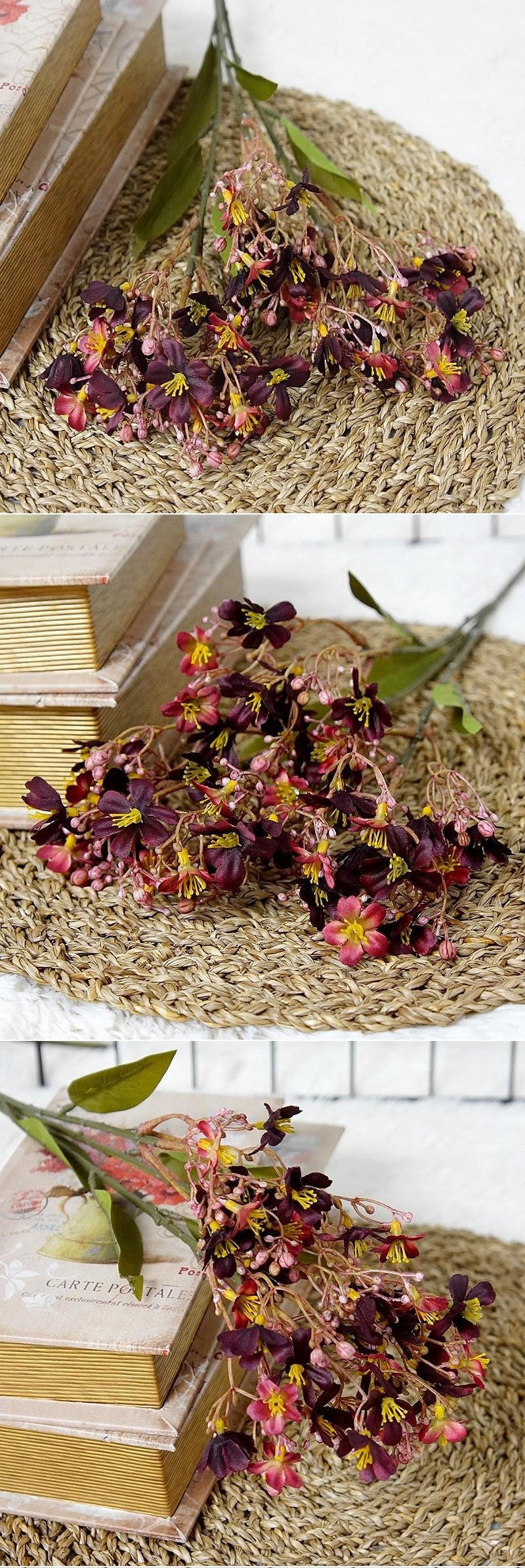 Artificial Daphne Odora Autumn Flower Stem with Foliage 27 Inch Rustic Cottage Style Bulk Quantity