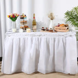 Bulk 10 Pcs Solid Color Linen Table Skirt Solid Color Cotton Linen Table Skirt Suitable for Party Wedding Easter Decoration Wholesale