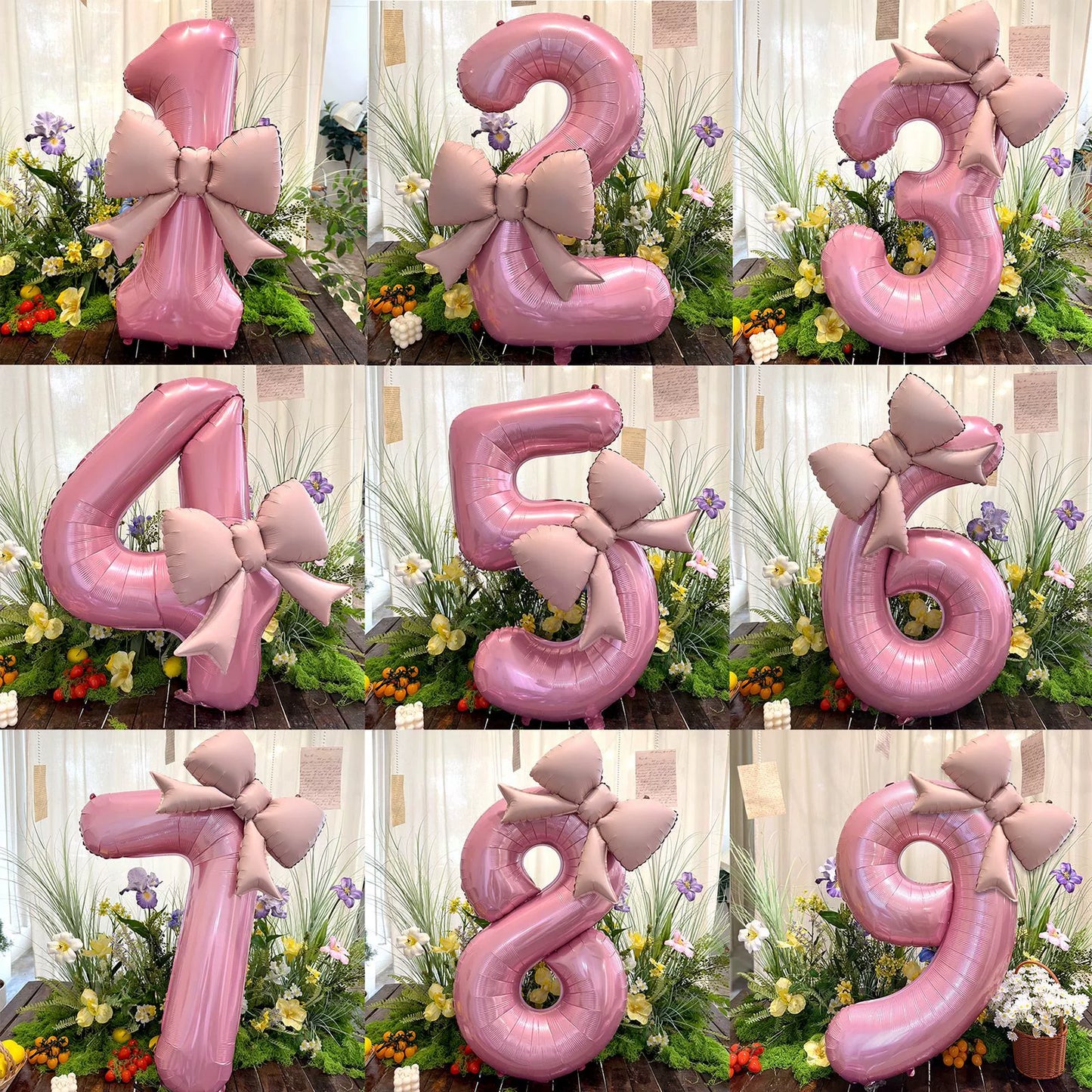 40-Inch Pink Number 1 Foil Balloon with Bow -  Party Decorations