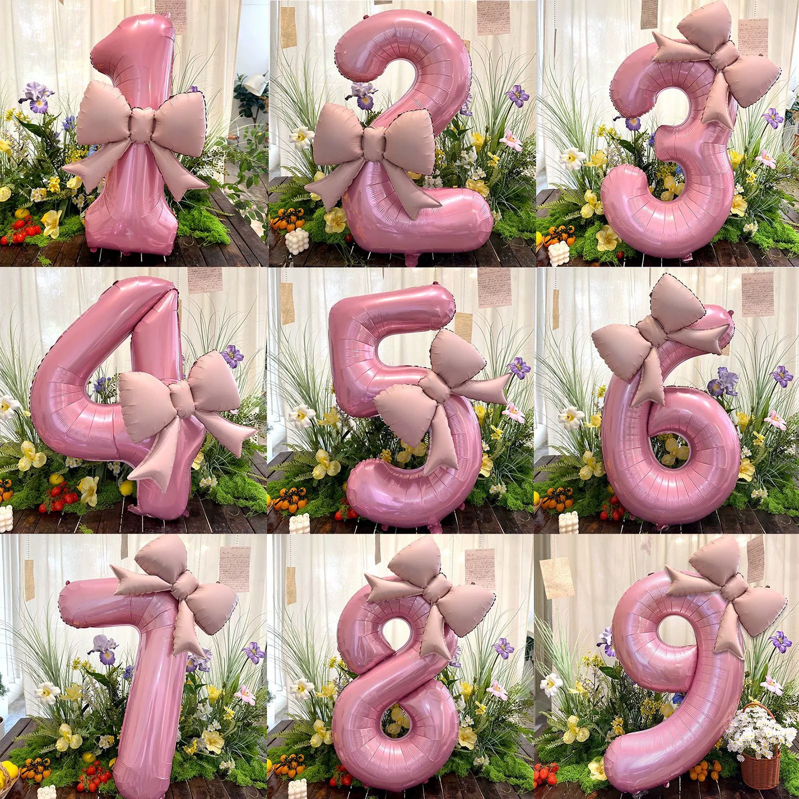 40-Inch Pink Number 1 Foil Balloon with Bow -  Party Decorations