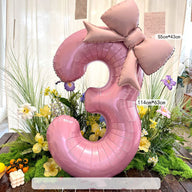 40-Inch Pink Number 1 Foil Balloon with Bow -  Party Decorations