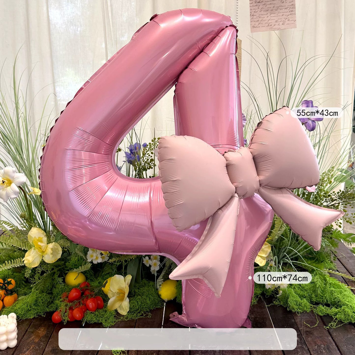 40-Inch Pink Number 1 Foil Balloon with Bow -  Party Decorations