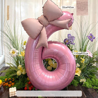 40-Inch Pink Number 1 Foil Balloon with Bow -  Party Decorations