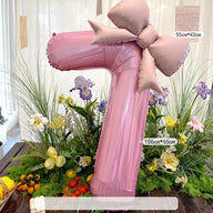 40-Inch Pink Number 1 Foil Balloon with Bow -  Party Decorations