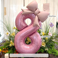 40-Inch Pink Number 1 Foil Balloon with Bow -  Party Decorations