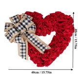 Bulk 15" Heart Shaped Valentine’s Day Wreath for Home Front Door Outdoor Decor Wholesale