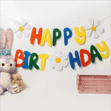 Bulk 4 pcs Felt Happy Birthday Banner and Letter Garland for Party Backdrop Decorations Wholesale