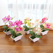 Artificial Orchid Flower Bonsai in Pot, Bulk Quantity, Silk Material, Decorative Indoor Plant