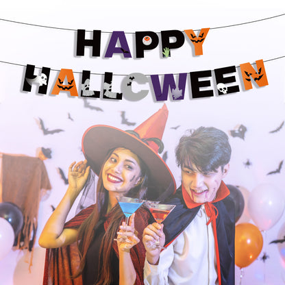 Bulk Halloween Decorations Banner Ghost Pumpkin Bat Garland for Bar and Party Setup Wholesale