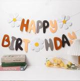 Bulk 4 pcs Felt Happy Birthday Banner and Letter Garland for Party Backdrop Decorations Wholesale