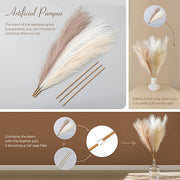 3 Pcs 43 Inch Extra Large Artificial Pampas Grass Flowers for Tall Vases