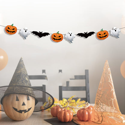 Bulk Halloween Decorations Banner Ghost Pumpkin Bat Garland for Bar and Party Setup Wholesale