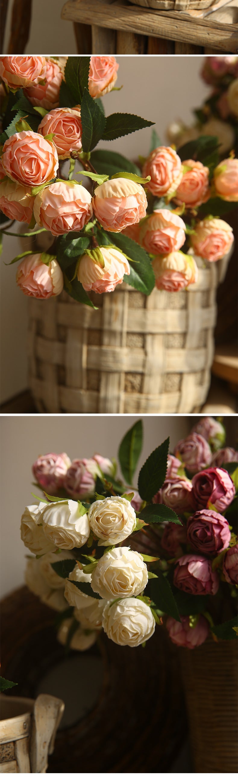 20 Inch Artificial Silk Rose Buds Long Stems 20 Pcs Bulk Flowers