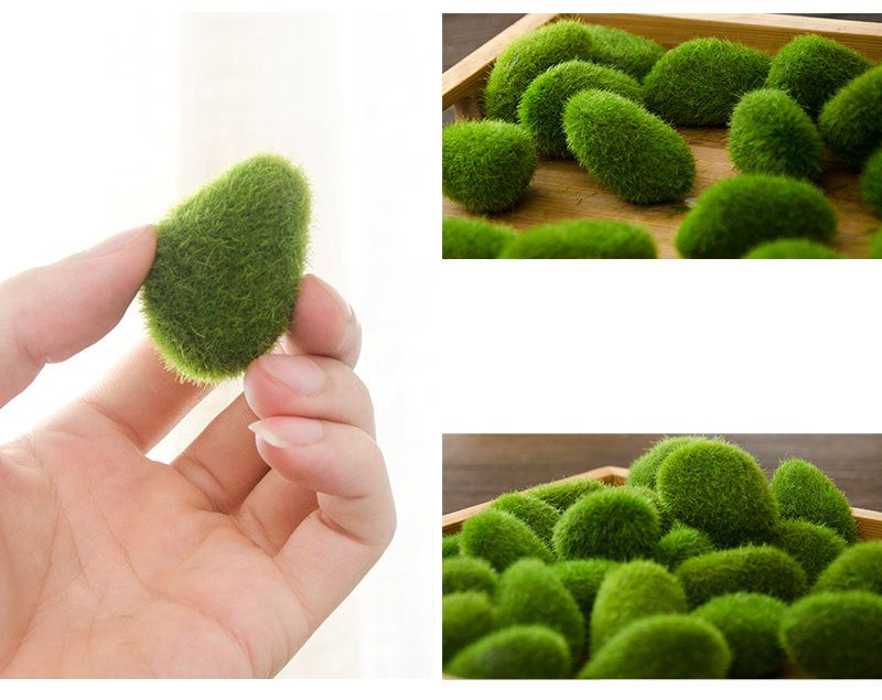 Artificial Moss Rocks Bulk, Greenery Moss Plants for DIY Fairy Garden Aquarium, Natural Look
