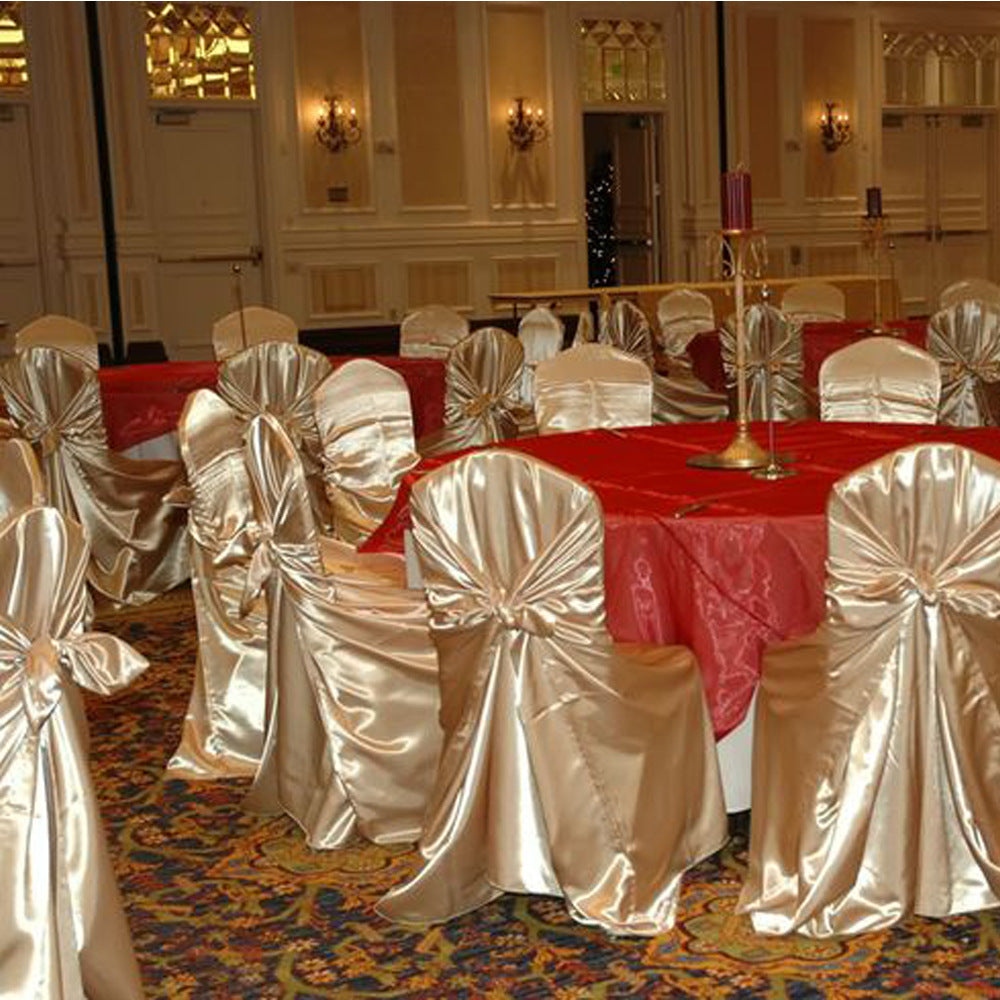 Bulk 10 PCS Satin Chair Covers for Event Dinning Wedding Banquet Party Wholesale