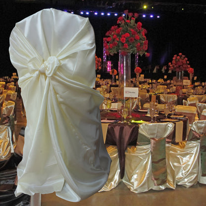 Bulk 10 PCS Satin Chair Covers for Event Dinning Wedding Banquet Party Wholesale