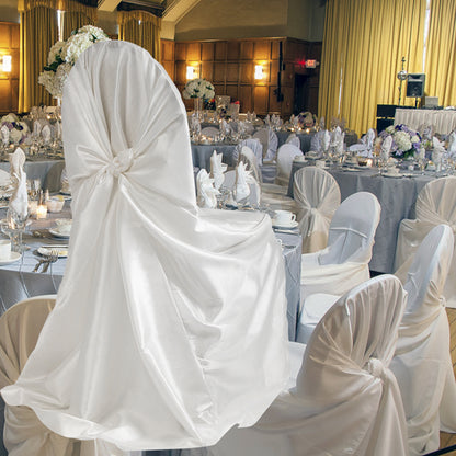 Bulk 10 PCS Satin Chair Covers for Event Dinning Wedding Banquet Party Wholesale