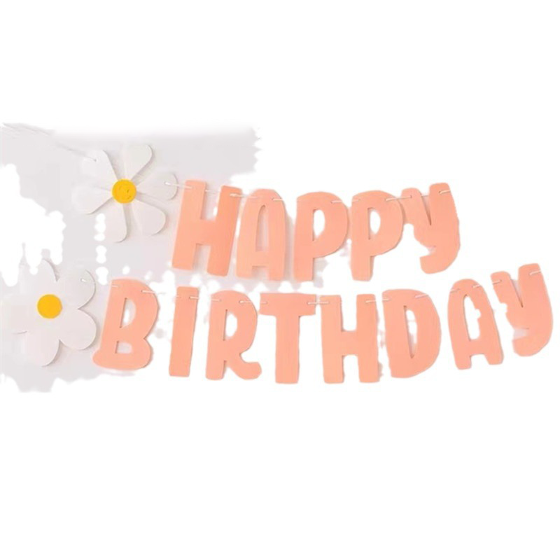 Bulk 4 pcs Felt Happy Birthday Banner and Letter Garland for Party Backdrop Decorations Wholesale