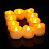 Premium Reusable LED Tea Lights 12 Pack Frosted Flickering Wedding Anniversary Votive Centerpiece Table Settings Eco Friendly