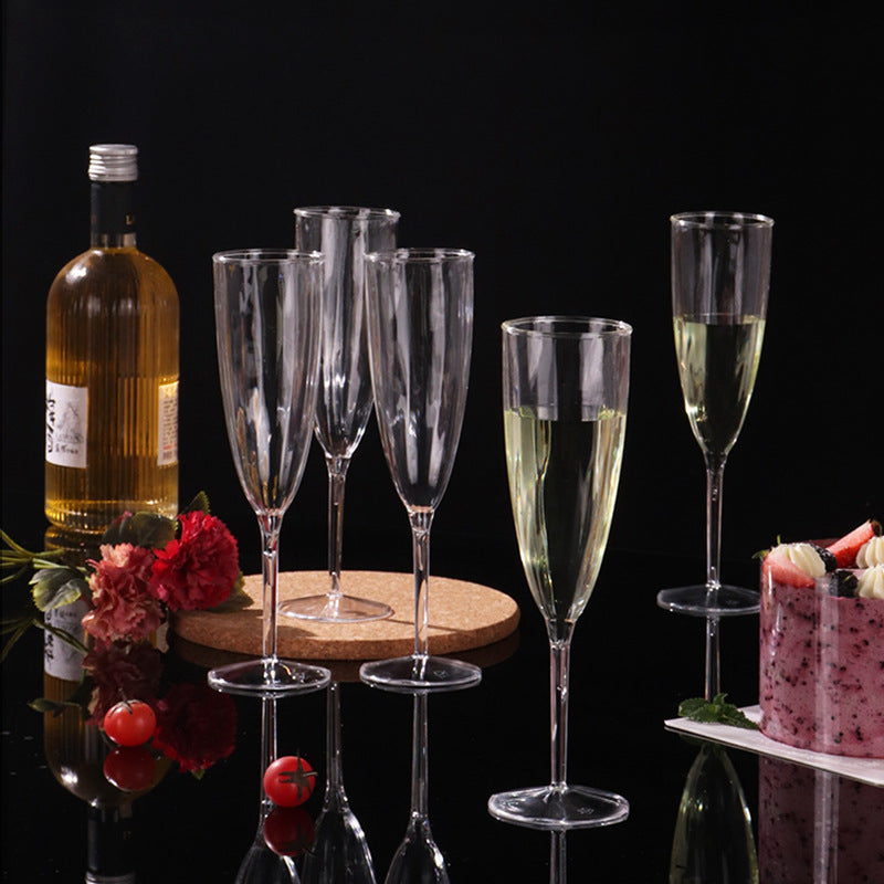 Bulk 24 pcs Disposable Plastic Champagne Flutes Wine Glasses and Goblets Clear Drink ware for Bars Picnics and Outdoor Parties Wholesale