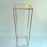 Bulk Gold Geometric Square Aisle Flower Stand for Party Flowers Display Pedestal Stand Wedding and Birthday Decor Wholesale