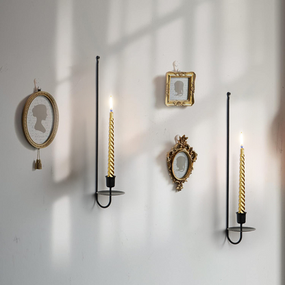 Bulk 2 Pcs Modern Black Metal Wall Candle Holder 16.5"×5"×3" Perfect for Living Room Farmhouse Fireplace Wedding Decor Wholesale