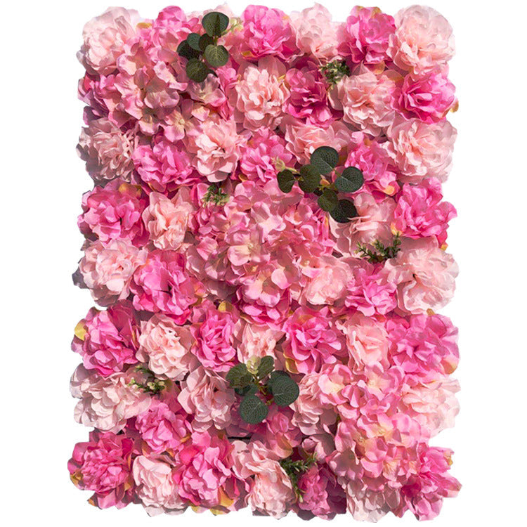 4 Panels Artificial Flower Backdrop Mat UV Protected Mixed Floral Wall Decor