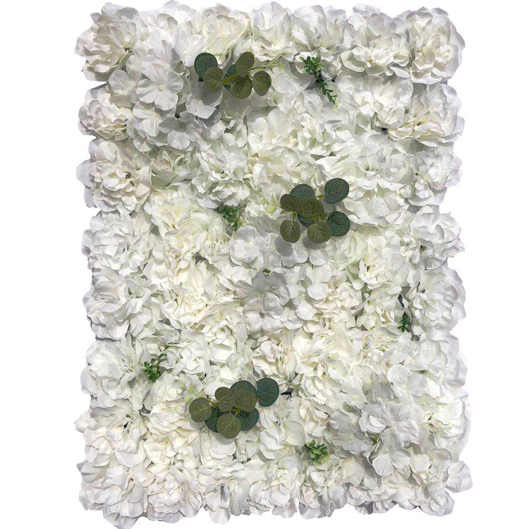 4 Panels Artificial Flower Backdrop Mat UV Protected Mixed Floral Wall Decor