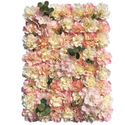 4 Panels Artificial Flower Backdrop Mat UV Protected Mixed Floral Wall Decor