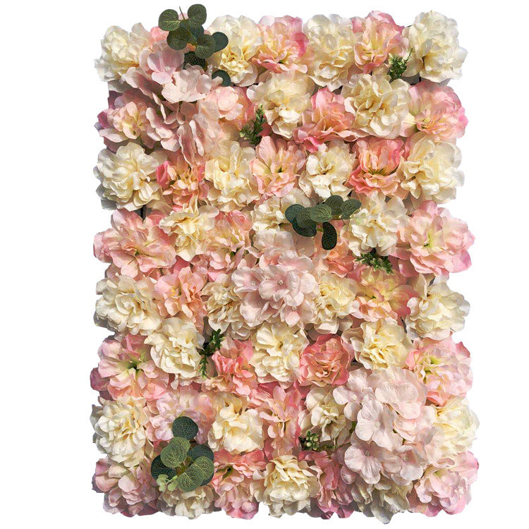4 Panels Artificial Flower Backdrop Mat UV Protected Mixed Floral Wall Decor