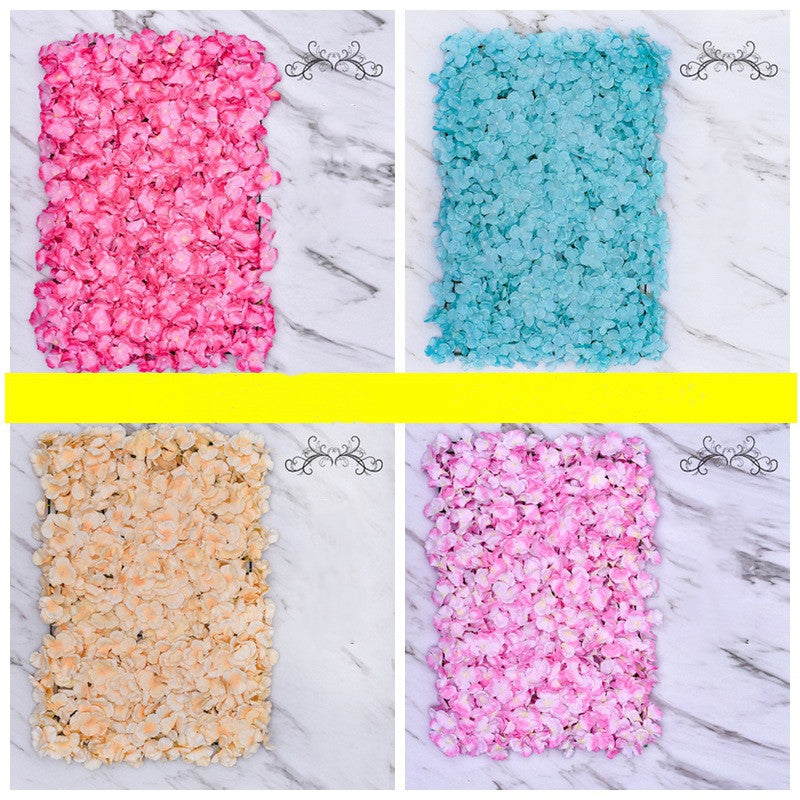 4 Panels Artificial Hydrangea Flower Wall Backdrop Mat UV Protected Bulk