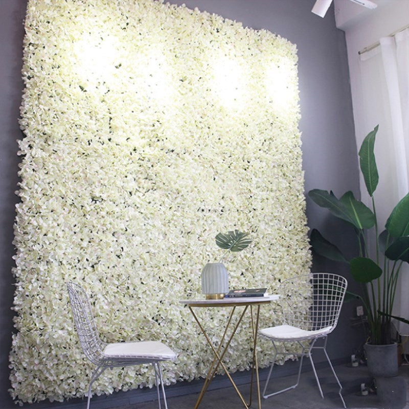 4 Panels Artificial Hydrangea Flower Wall Backdrop Mat UV Protected Bulk