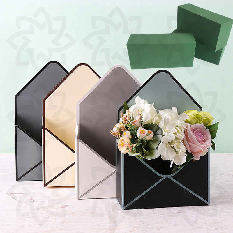 4 Sets Artificial Flower Envelope Boxes with Floral Foam Blocks Bulk Wholesale