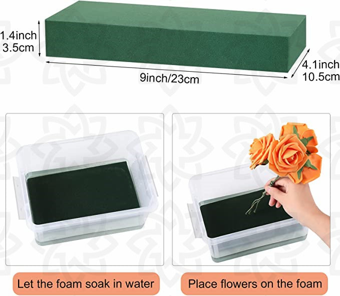 4 Sets Artificial Flower Envelope Boxes with Floral Foam Blocks Bulk Wholesale