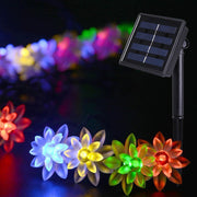 10 Pcs Artificial Lotus Flower String Lights 12ft Solar LED Outdoor Water Lily Decor