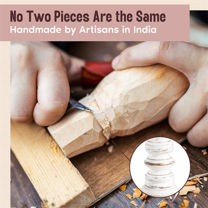 Bulk Set of 3 White Candle Holders for Pillar Candles Rustic Farmhouse Style for Table Centerpieces Coffee Table and Fireplace Mantel Wholesale