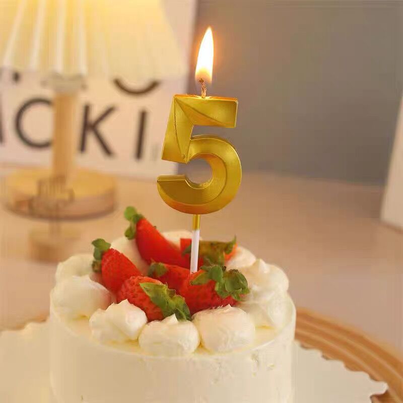 Bulk Gold Number 0-9 Birthday Candles Happy Birthday Cake Toppers for Parties Weddings and Anniversaries Wholesale